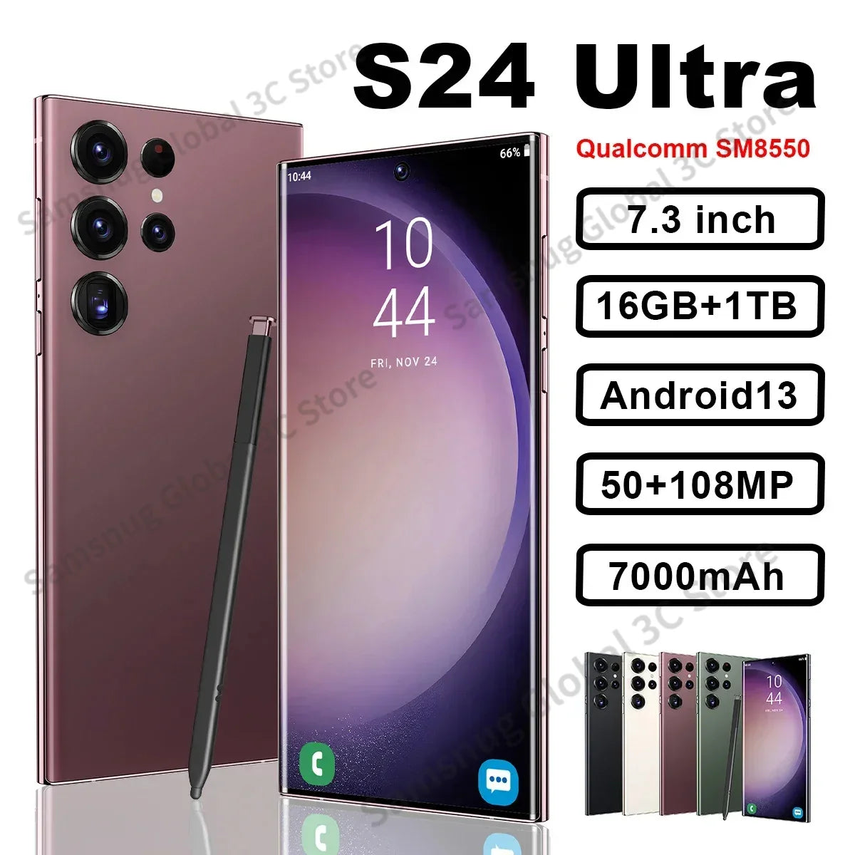 S24 Ultra Mobile Phones 7.3 HD Screen SmartPhone 5G Original 22GB+2TB 4G Dual Sim Celulares Android Unlocked 8000mAh Cell Phone