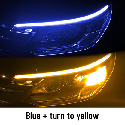 Led DRL Car Daytime Running Lights Flexible Waterproof Auto Turn Signal Yellow Brake Side Headlights Light Car Accessories