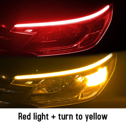 Led DRL Car Daytime Running Lights Flexible Waterproof Auto Turn Signal Yellow Brake Side Headlights Light Car Accessories