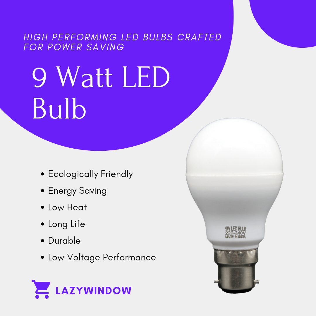 9 Watt LED Bulb (Cool Day White) - Pack of 8