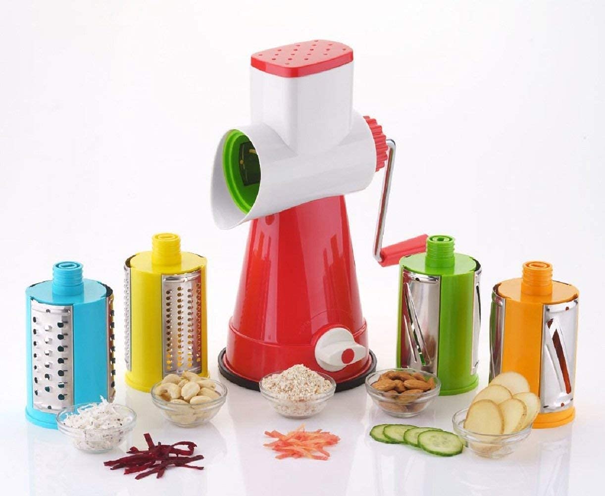 Rotary Slicer Grater Chopper 4 in 1 Fine & Coarse Shredder