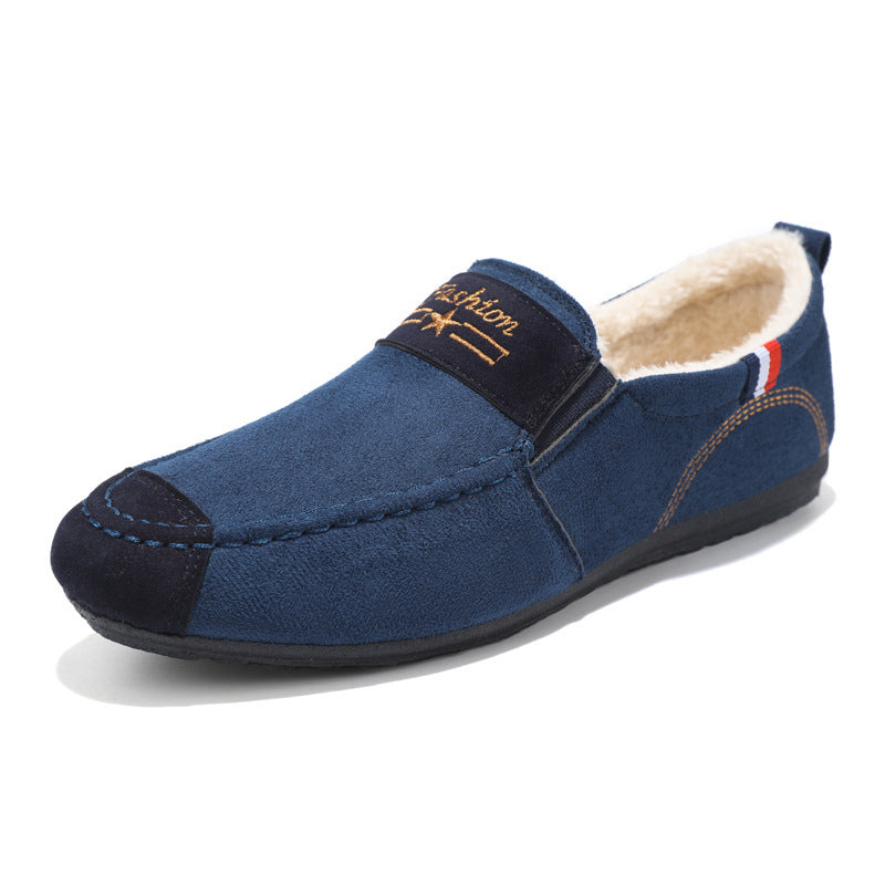 Men's Shoes Autumn And Winter Fleece-lined Gommino