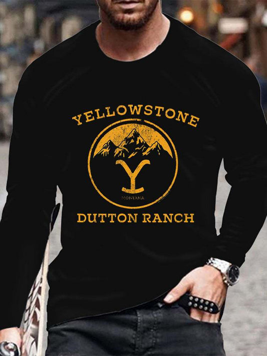 yellowstone's new 3D printed long-sleeved men's T-shirt