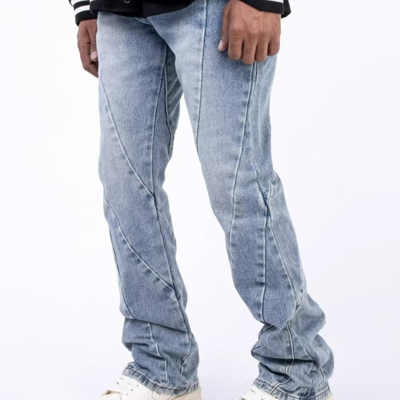 American high street side three-bar jeans and pants men and women with the same fashion brand BAGGYJEANS