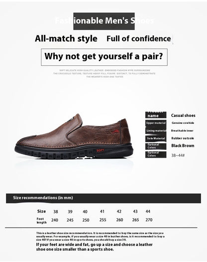 Breathable Non-slip Casual New Leather Shoes Men