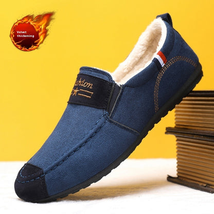 Men's Shoes Autumn And Winter Fleece-lined Gommino