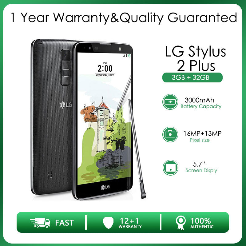 LG Stylus 2 Plus Refurbished Unlocked 32GB ROM 4G LTE Rear Camera dual sim 16MP 5.7" Phone