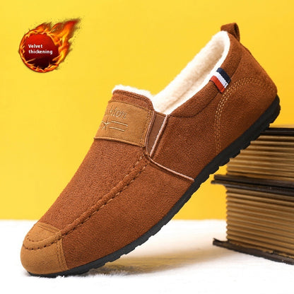 Men's Shoes Autumn And Winter Fleece-lined Gommino