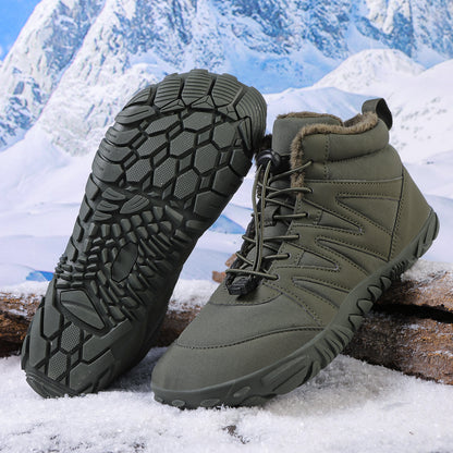 Outdoor Sports Cotton Shoes Men's And Women's Velvet Warm Boots Wear-resistant Non-slip