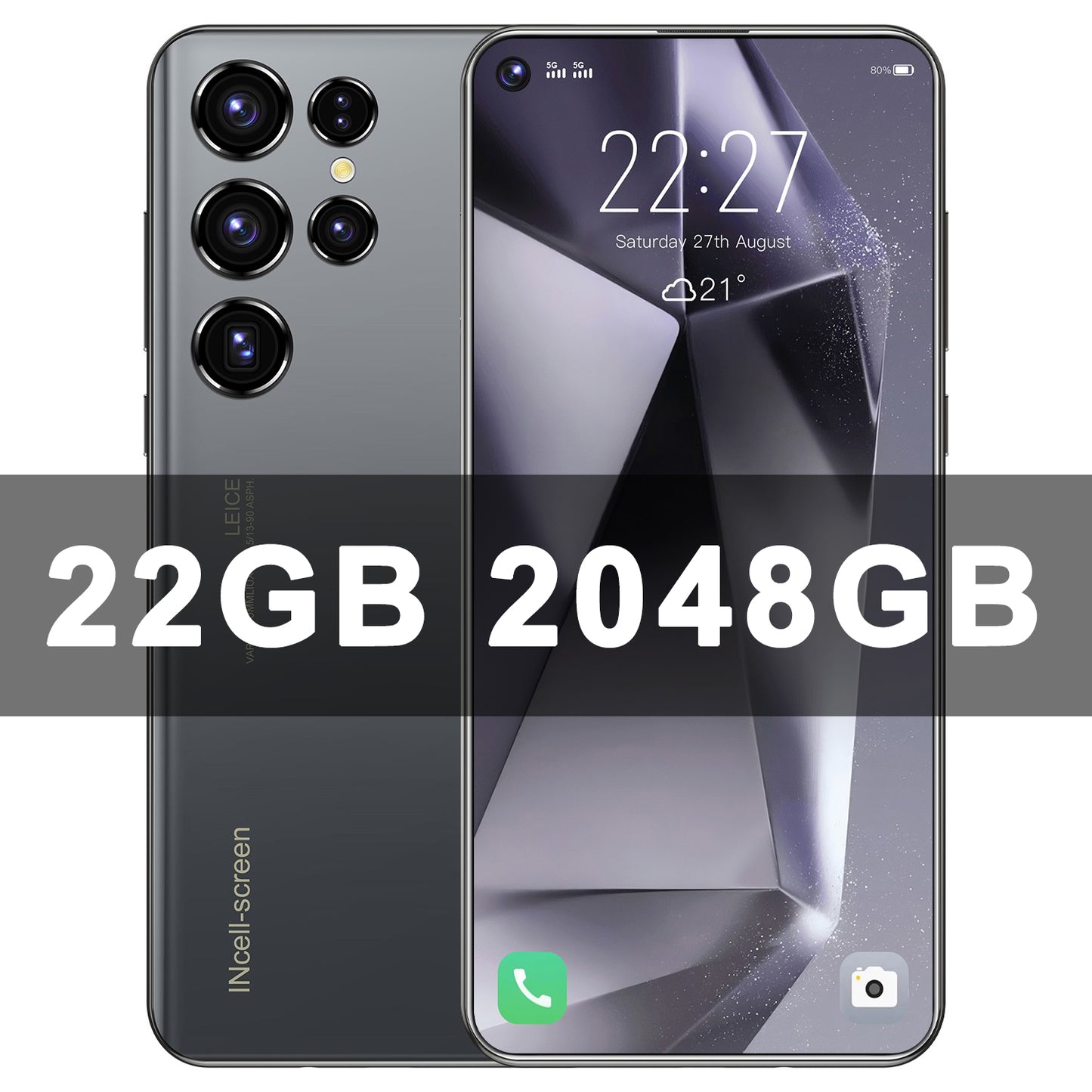 Original S26 Ultra Smartphone 5G 7.3inch HD 22G+2TB Cell Phone Dual SIM Mobile Phones 78+108MP 7800mAh Android 14 Unlocked NFC