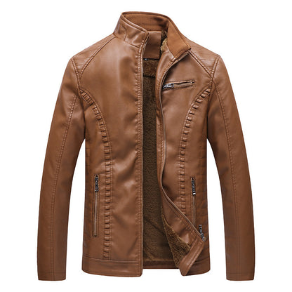 Men's new winter cashmere thick warm leather