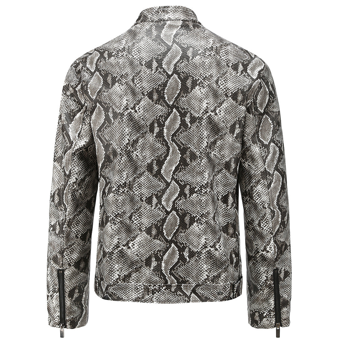 Leather jacket snakeskin print leather jacket for men