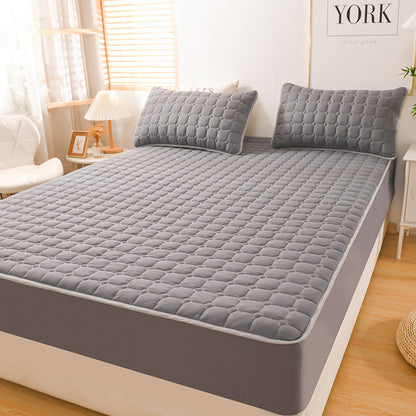 3-piece Set Of Breathable And Thickened Solid Color Brushed Quilted Mattress