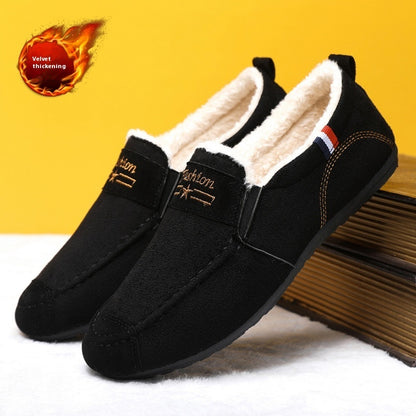 Men's Shoes Autumn And Winter Fleece-lined Gommino