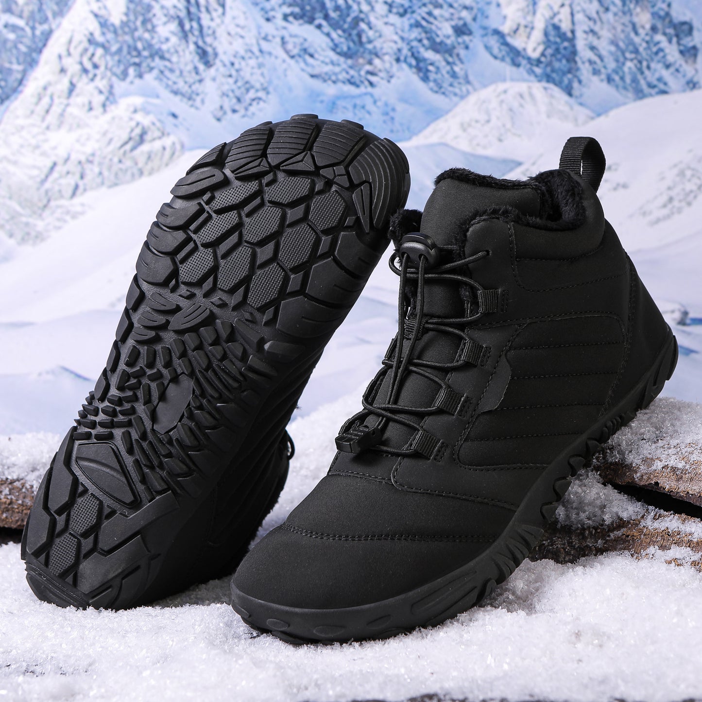 Outdoor Sports Cotton Shoes Men's And Women's Velvet Warm Boots Wear-resistant Non-slip