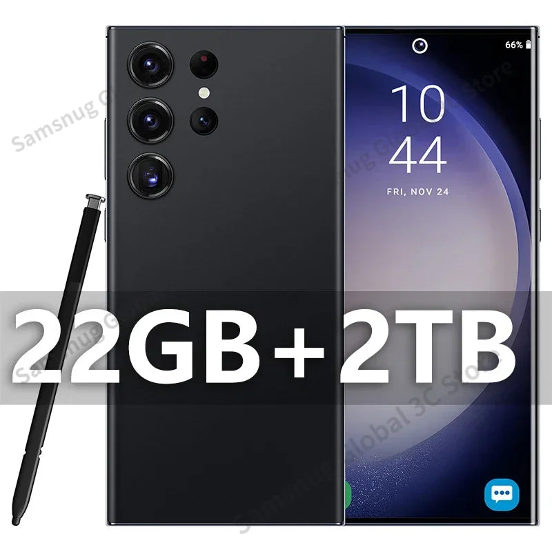 S24 Ultra Mobile Phones 7.3 HD Screen SmartPhone 5G Original 22GB+2TB 4G Dual Sim Celulares Android Unlocked 8000mAh Cell Phone