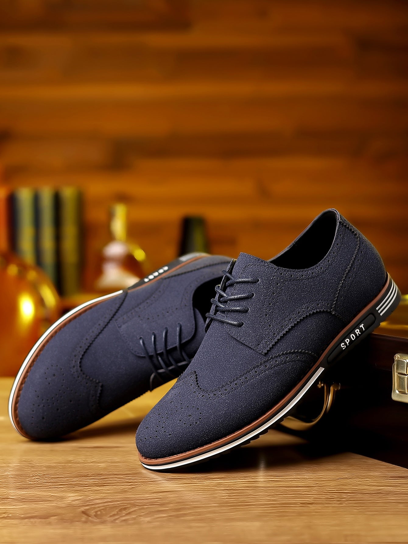 New Men's Casual Shoes Plus Size Matte Low-top Shoes Suede Leather