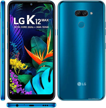 LG K50 Refurbished Unlocked LG K12 Max  32GB 3GB RAM 4G LTE Octa-core Rear Camera 13MP 6.26" Phone