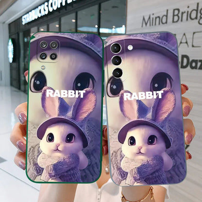 Case For Samsung Galaxy M21 2021 M23 5G M30 M30S M31 M32 4G Phone Cover Soft Silicon purple rabbit