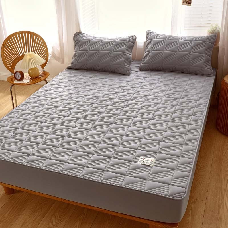 Pure Cotton Bed Sheet Single Piece Thickened Quilted Anti-mite Mattress Protector