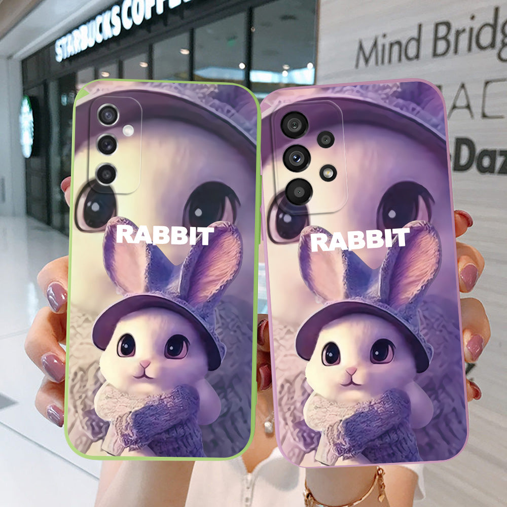 Case For Samsung Galaxy M21 2021 M23 5G M30 M30S M31 M32 4G Phone Cover Soft Silicon purple rabbit