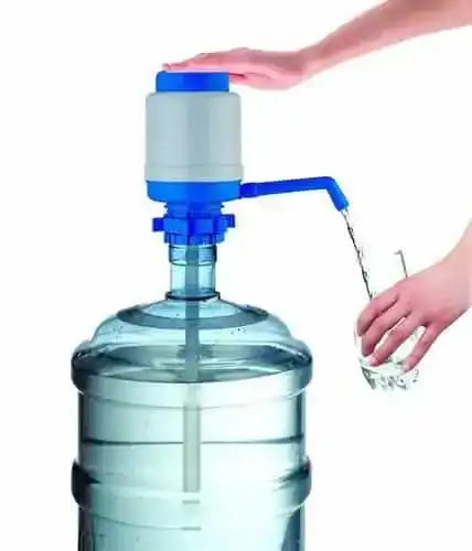 Plastic Aqua Drinking Manual Hand Press Water Dispenser Pump (Blue)