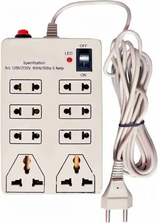 8 Socket Extension BoardÂ (White, 2.5 m)