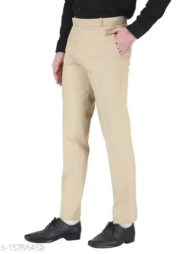 Cotton Blend Trouser for Men (Cream, 28)