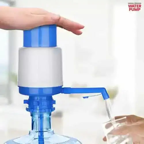 Plastic Aqua Drinking Manual Hand Press Water Dispenser Pump (Blue)