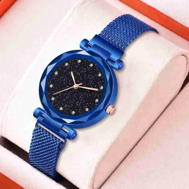 Analog Chain Watch for Women (Blue)