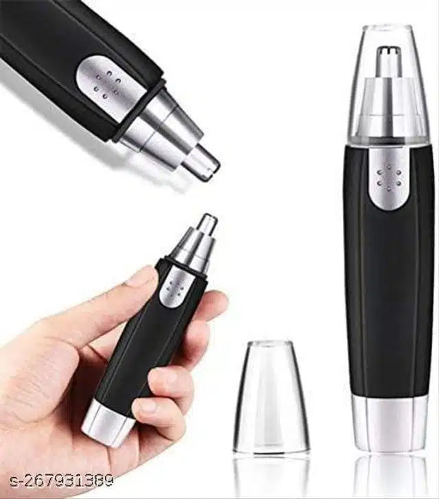 Plastic 3-in-1 Electric Nose cum Ear Hair Trimmer (Black & Silver)