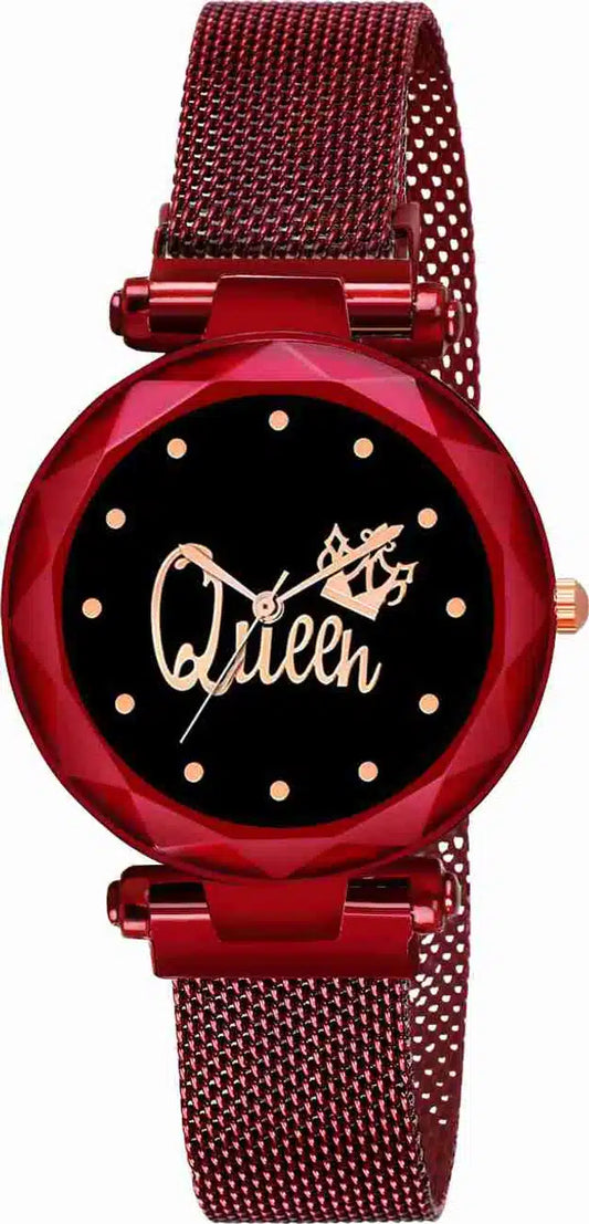 Queen Dial Analog Chain Watch for Women (Red)