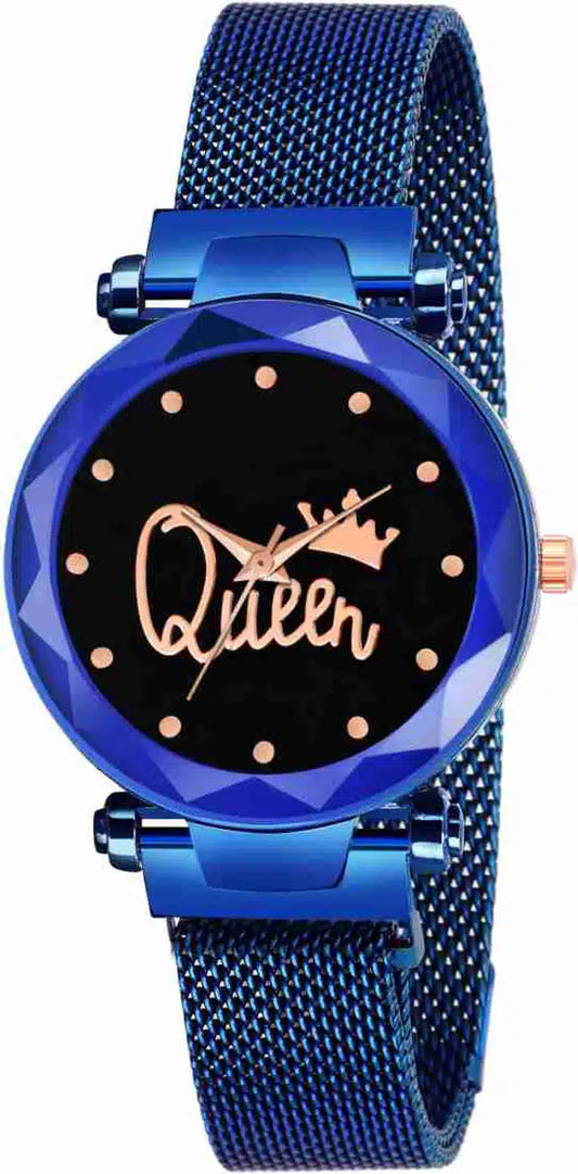 Queen Dial Analog Chain Watch for Women (Blue)