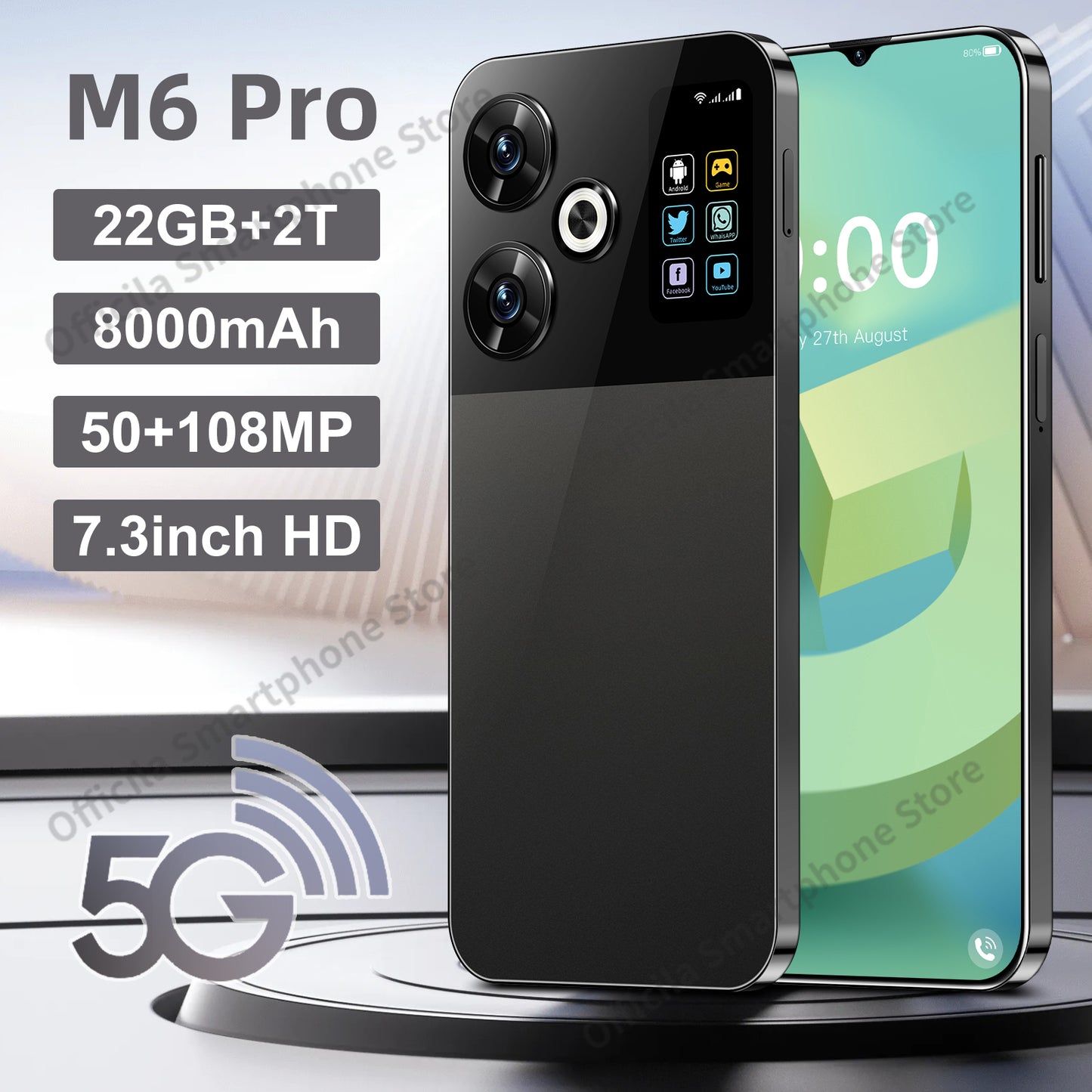 Original M6 Pro smartphone 5g Global Version 22G+2TB 4G Dual Sim Xioami Cellphone Android 14 Unlocked Mobile Phone Celular NFC