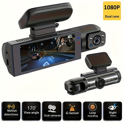 1080P Dual Camera Dash Cam For Cars With IR Night Vision Loop Recording And Wide Angle Lens  803 Cm IPS Screen