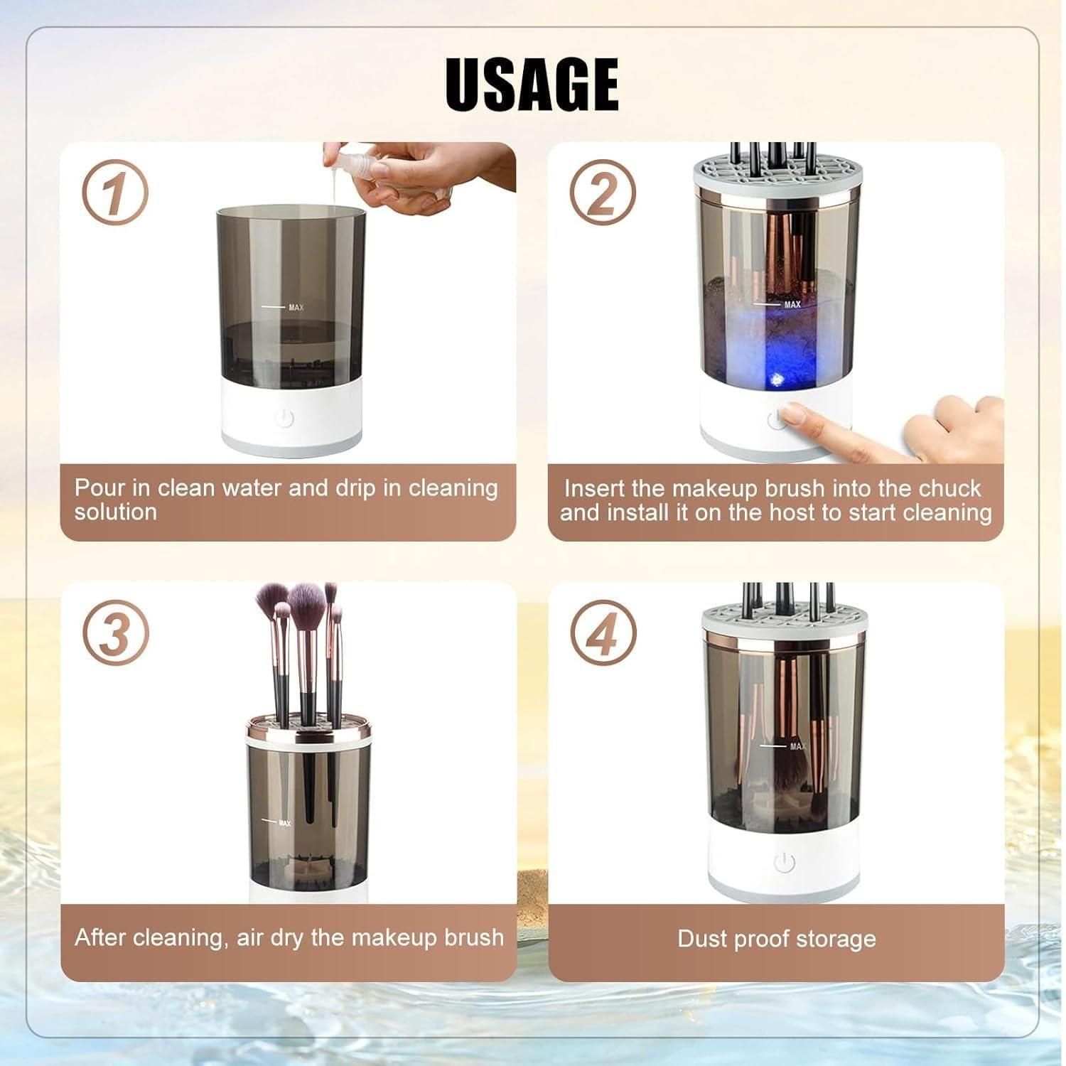 Make Up Brush Cleaner,Electric Brush Cleaner, USB Rechargeable Automatic Deep Cosmetic Cleaning Device - DIGITAL HUB SHOP