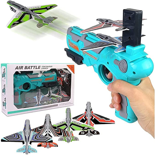 Airplane Launcher Toy Catapult Aircrafts Gun with 4 Foam Planes - DIGITAL HUB SHOP