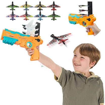 Airplane Launcher Toy Catapult Aircrafts Gun with 4 Foam Planes - DIGITAL HUB SHOP