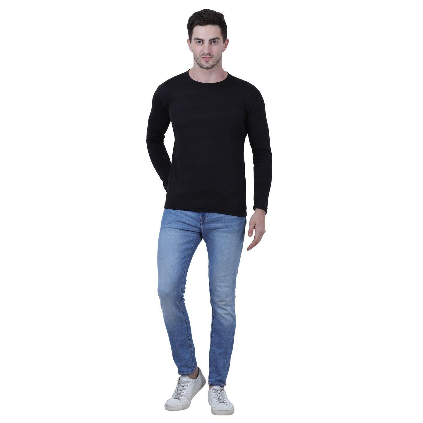 Cotton Blend Solid Full Sleeves T-Shirt - e8eaad-5Cotton Blend Solid Full Sleeves T-Shirtnull